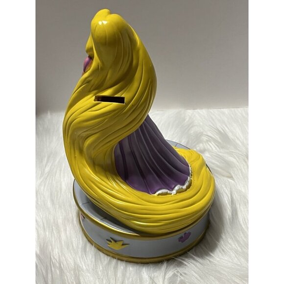Peachtree Playthings Disney Tangled Rapunzel Coin Piggy Bank 9 1/2" PVC Purple - Picture 7 of 13
